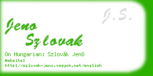 jeno szlovak business card